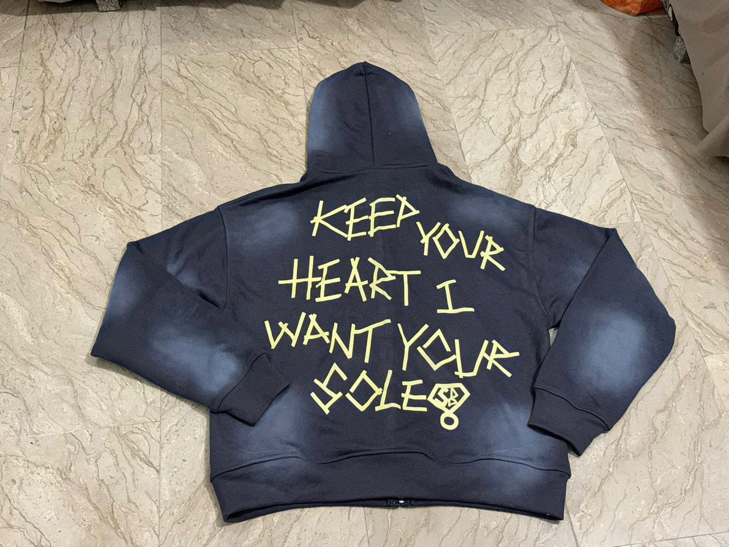 SadBoy "Heart N Soles" Acid Wash Oversize Hoodie - 420 GSM